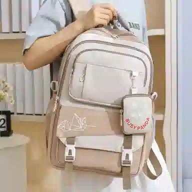 醇龙 初中生大容量简约时尚高中生轻便大学生撞色校园风潮 尼龙 双肩包 男女同款情侣款 多色