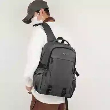 醇龙 大容量电脑背旅行商务扩容大学生 尼龙 双肩包 男款 多色