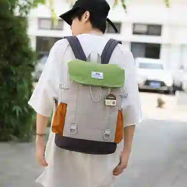 醇龙 休闲撞色大学生轻便大容量书包通勤旅行背包 尼龙 双肩包 男女同款情侣款 多色