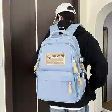 醇龙 初中高中生大容量轻便耐脏学生旅行 双肩包 男女同款情侣款 尼龙 多色