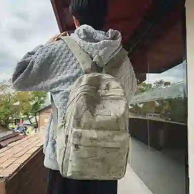 醇龙 日系校园简约百搭高中学生初中生上课大书包 尼龙 双肩包 大号 男女同款情侣款 多色