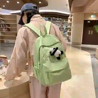 醇龙 尼龙男女通用多色日系极简风纯色简约百搭大容量双肩包