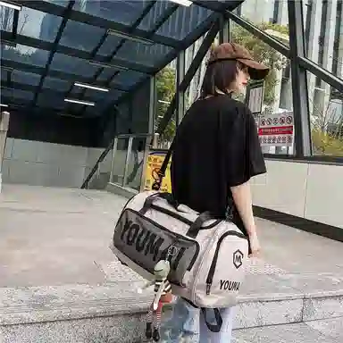 醇龙 大容量多功能干湿分离带独立鞋仓 尼龙 旅行包 男女同款情侣款 黄/青绿/卡其/军绿/粉/黑