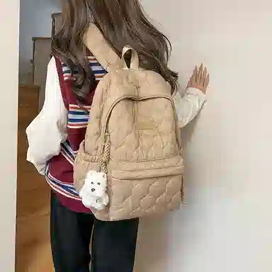 醇龙 设计感百搭简约学生 涤纶（聚酯纤维） 书包背包双肩包 女款 多色