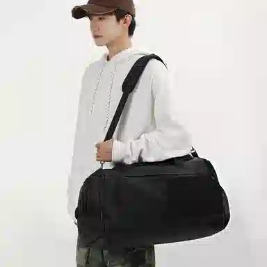 醇龙 简约纯色多功能 牛津布/网 旅行包 男女同款情侣款 黑