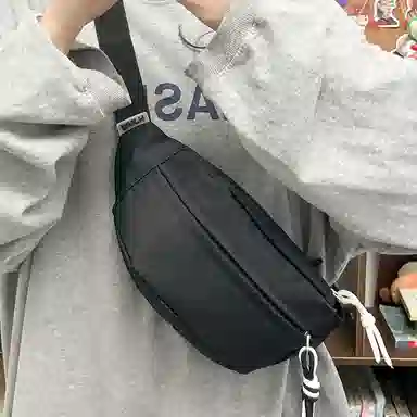 醇龙 运动潮流纯色 尼龙 单肩包腰包小挎包斜挎包胸包 男女同款情侣款 黄/绿/白/黑/粉