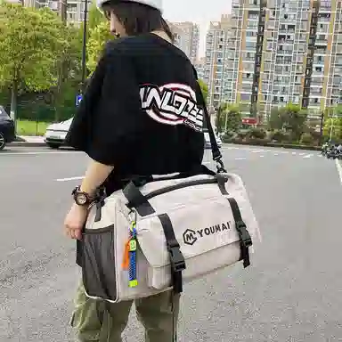 醇龙 大容量 轻便时尚 干湿分离 简约纯色 尼龙 单肩斜挎旅行包 常规 男女同款情侣款 黑/青绿/黄/粉/军绿/卡其