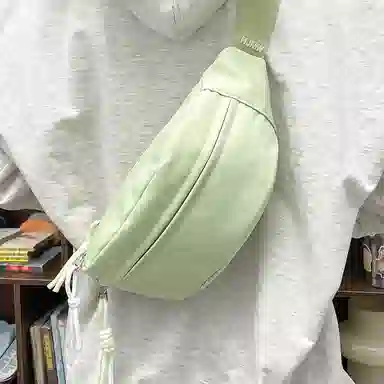 醇龙 运动潮流纯色 尼龙 单肩包腰包小挎包斜挎包胸包 男女同款情侣款 黄/绿/白/黑/粉