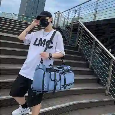 醇龙 多功能干湿分离简约短途旅游时尚百搭 尼龙 旅行包 男女同款情侣款 黑/粉/黄/绿/卡其/牛仔蓝