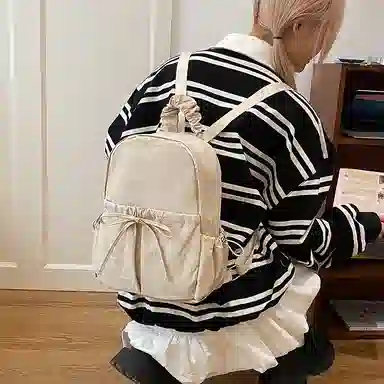 醇龙 时尚简约纯色百搭高级感 尼龙 双肩包 女款 多色