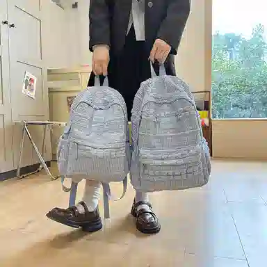 醇龙 大学生初高中百搭旅行轻便通勤包 泡泡料 双肩包 女款 多色