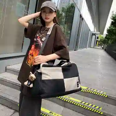 醇龙 大容量干湿分离时尚 尼龙 单肩包 男女同款情侣款 黑/红/黄/卡其/青绿/军绿/粉