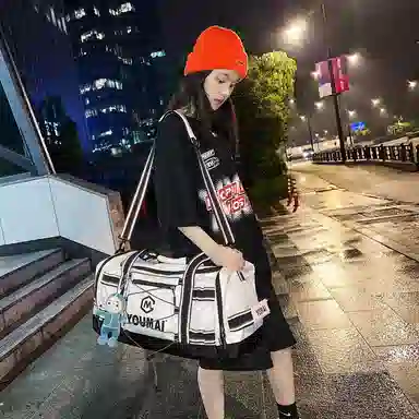 醇龙 多功能大容量轻便 尼龙 旅行包 男女同款情侣款 黄/卡其/粉/黑/白/青绿/蓝