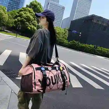 醇龙 多功能干湿分离休闲简约短途旅游时尚百搭 尼龙布 旅行包 男女同款情侣款 黑/青绿/军绿/黄/粉/卡其