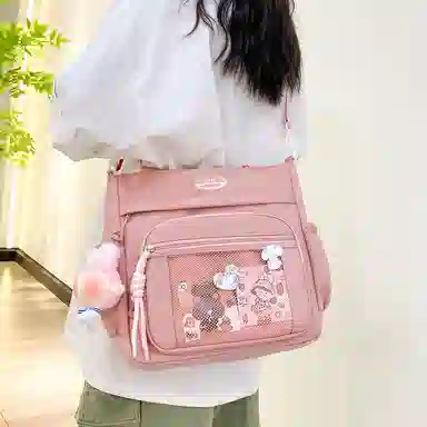 醇龙 百搭简约休闲 尼龙 单肩包 常规 男女同款情侣款 蓝/黑/粉/白