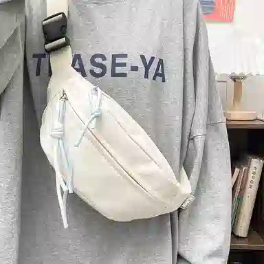 醇龙 运动潮流纯色 尼龙 单肩包腰包小挎包斜挎包胸包 男女同款情侣款 黄/绿/白/黑/粉