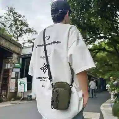醇龙 潮流休闲 尼龙 手机包 男女同款情侣款 黑色/白色/桔色/绿色
