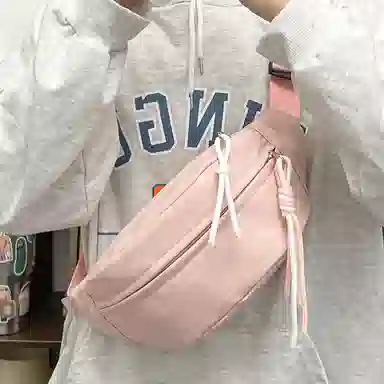 醇龙 运动潮流纯色 尼龙 单肩包腰包小挎包斜挎包胸包 男女同款情侣款 黄/绿/白/黑/粉