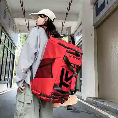 醇龙 多功能双肩大容量 牛津纺 旅行包 常规 男女同款情侣款 黑/红/灰