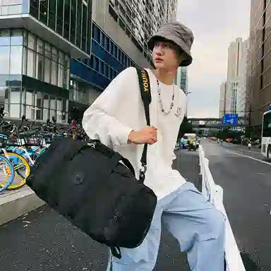 醇龙 大容量多功能干湿分离 牛津布 旅行包 男女同款情侣款 黑/红/灰/白/青绿/粉/黄/紫