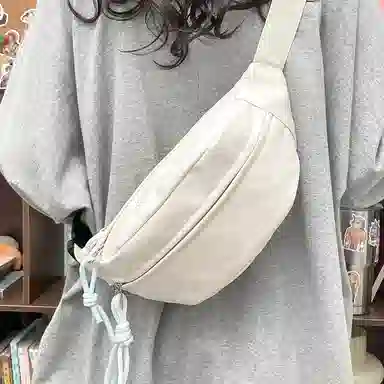 醇龙 运动潮流纯色 尼龙 单肩包腰包小挎包斜挎包胸包 男女同款情侣款 黄/绿/白/黑/粉