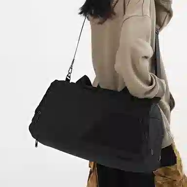 醇龙 简约纯色多功能 牛津布/网 旅行包 男女同款情侣款 黑