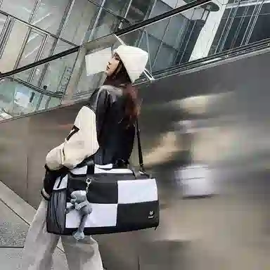 醇龙 大容量短途旅行干湿分离多用 牛津布 单肩包 男女同款情侣款 黑/青绿/蓝/灰/粉/紫/黄/红/白