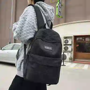 醇龙 日系校园简约百搭高中学生初中生上课大书包 尼龙 双肩包 大号 男女同款情侣款 多色