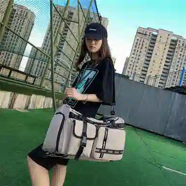 醇龙 多功能干湿分离简约短途旅游时尚百搭 尼龙 旅行包 男女同款情侣款 黑/粉/黄/绿/卡其/牛仔蓝