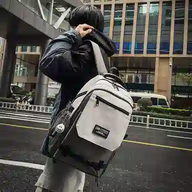 醇龙 百搭撞色旅游减负轻便 尼龙 双肩包 男女同款情侣款 多色