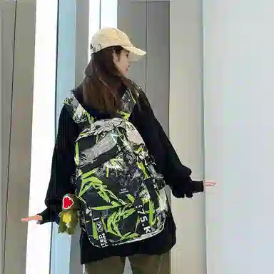 醇龙 涂鸦学生时尚潮流 尼龙 双肩包 常规 男女同款情侣款 多色