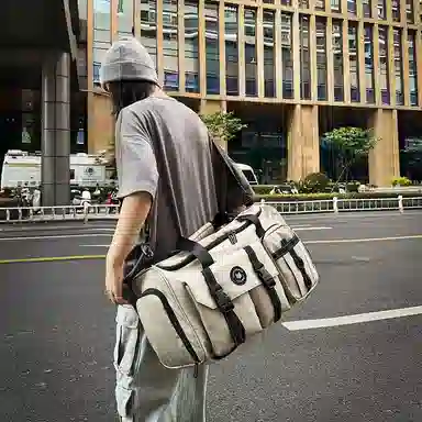 醇龙 中性风休闲简约多功能旅游时尚百搭 尼龙 旅行包 男女同款情侣款 黑/粉/卡其/青绿/黄/军绿