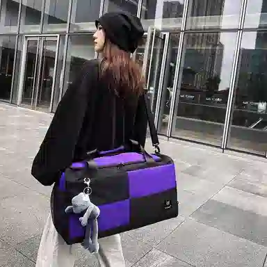 醇龙 大容量短途旅行干湿分离多用 牛津布 单肩包 男女同款情侣款 黑/青绿/蓝/灰/粉/紫/黄/红/白