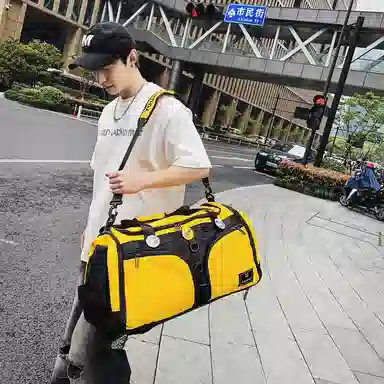 醇龙 大容量干湿分离多功能 尼龙 旅行包 男女同款情侣款 黑/黄/卡其/粉/军绿/青绿/蓝