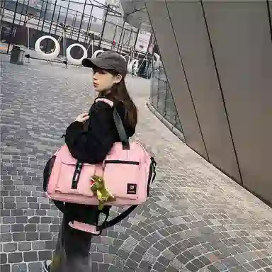 醇龙 大容量干湿分离短途多口袋 尼龙 单肩旅行包 常规 男女同款情侣款 黑/红/卡其/粉 /黄/绿