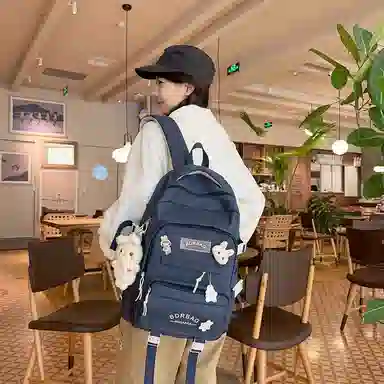 醇龙 书包女生小学生初中生高中生背包大学生补课包轻便双肩包 尼龙 组合装 男女同款情侣款 多色
