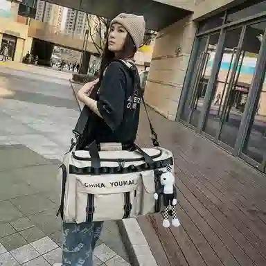 醇龙 多功能大容量干湿分离多功能 尼龙布 旅行包 男女同款情侣款 黑/青绿/军绿/红/黄/卡其/粉