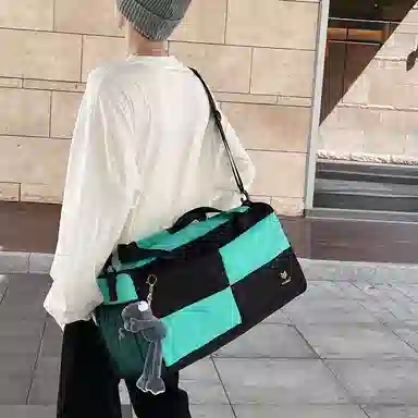 醇龙 大容量短途旅行干湿分离多用 牛津布 单肩包 男女同款情侣款 黑/青绿/蓝/灰/粉/紫/黄/红/白