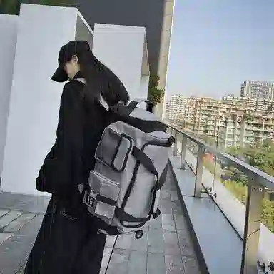 醇龙 多口袋纯色干湿分离 大容量 尼龙 旅行包 男女同款情侣款 多色