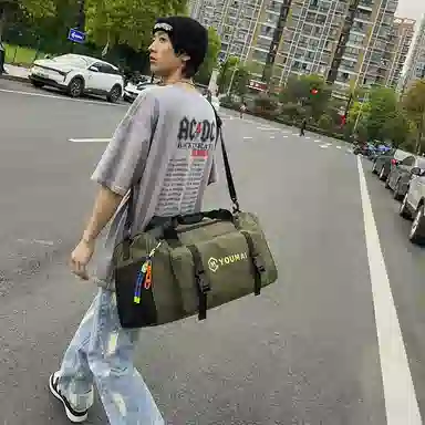 醇龙 大容量 轻便时尚 干湿分离 简约纯色 尼龙 单肩斜挎旅行包 常规 男女同款情侣款 黑/青绿/黄/粉/军绿/卡其