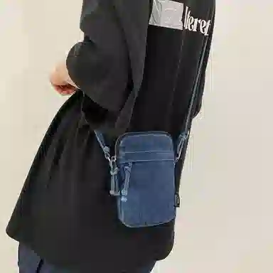 醇龙  男女通用多色质感斜挎小包包迷你单肩包复古设计感牛仔布手机包