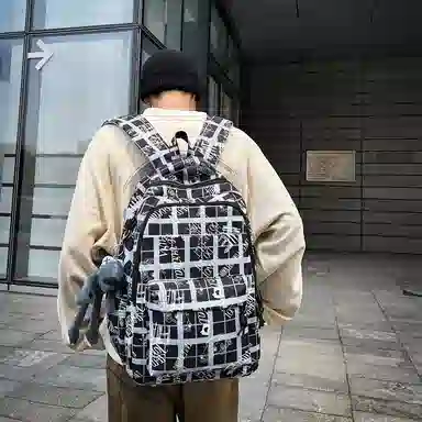 醇龙 涂鸦大容量初高中生简约舒适 双肩包 男女通用 多色 尼龙