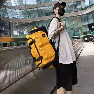 醇龙 大容量干湿分离多功能轻便防水 尼龙拼牛津布 旅行包 常规 男女同款情侣款 黄色/粉色/绿色/红色/黑色/卡其色