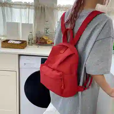 醇龙 古着感纯色防水电脑登山背包 尼龙 双肩包 男女同款情侣款 多色