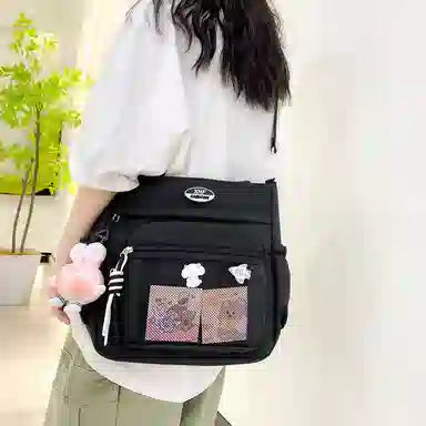 醇龙 百搭简约休闲 尼龙 单肩包 常规 男女同款情侣款 蓝/黑/粉/白