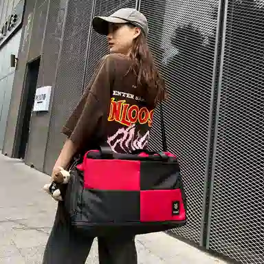 醇龙 大容量干湿分离时尚 尼龙 单肩包 男女同款情侣款 黑/红/黄/卡其/青绿/军绿/粉