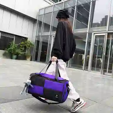 醇龙 大容量短途旅行干湿分离多用 牛津布 单肩包 男女同款情侣款 黑/青绿/蓝/灰/粉/紫/黄/红/白