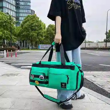 醇龙 大容量干湿分离时尚休闲 尼龙布 单肩包 男女同款情侣款 黑/青绿/黄/蓝/军绿/粉/卡其