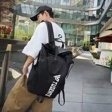 醇龙 休闲百搭潮牌运动 牛津布 双肩包 男女同款情侣款 深灰/浅灰/黑/红