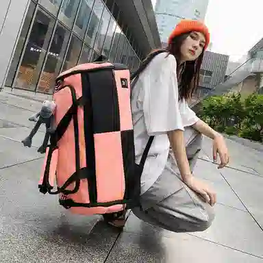 醇龙 简约多功能干湿分离百搭休闲撞色设计短途旅游时尚百搭 牛津布 旅行包 男女同款情侣款 蓝/灰/粉/青绿/黑/红/黄/紫